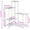 vidaXL Växtställ 62,5x61,5x101,5 cm massivt granträ