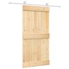 vidaXL Skjutd&ouml;rr Naturlig och vit 100 x 210 cm Massiv furutr&auml;d&ouml;rr