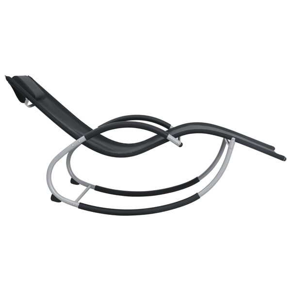 vidaXL Solsäng med kudde svart textilene