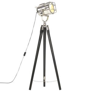 vidaXL Golvlampa svart massivt mangotr&auml; 97 cm