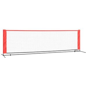 vidaXL Tennisn&auml;t svart och r&ouml;d 300x100x87 cm polyester