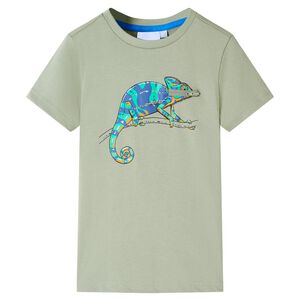 vidaXL T-shirt med korta &auml;rmar f&ouml;r barn ljus khaki 116