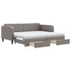 vidaXL Dagb&auml;dd utdragbar med l&aring;dor taupe 90x200 cm tyg
