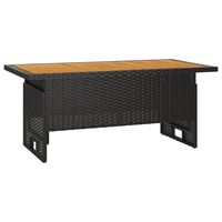 vidaXL Trädgårdsbord svart 100x50x43/63 cm akaciaträ&konstrotting