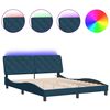 vidaXL Bed Frame with LED without Mattress Blue 160x200 cm Velvet