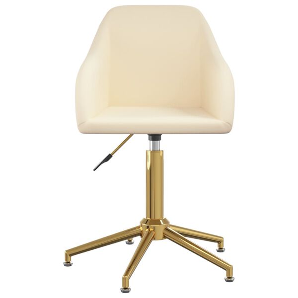 vidaXL Snurrbara matstolar 2 st gr&auml;ddvit sammet