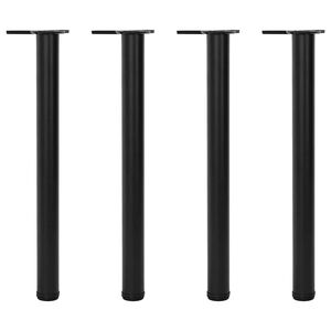 4 H&ouml;jdjusterbara bordsben i svart 710 mm