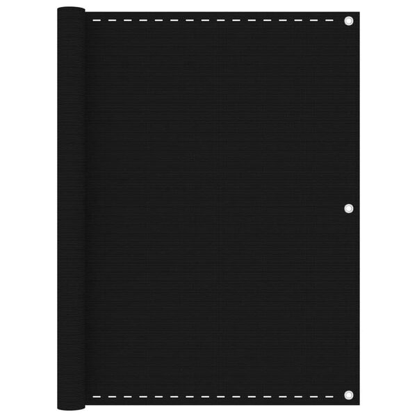 vidaXL Balkongsk&auml;rm svart 120x600 cm HDPE
