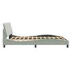 vidaXL Bed Frame with LED without Mattress "Hanko" Light Grey 160x200 cm Velvet