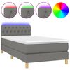 vidaXL Rams&auml;ng med madrass & LED m&ouml;rkgr&aring; 100x200 cm tyg