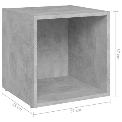 vidaXL TV-skåp 3 delar betonggrå konstruerat trä