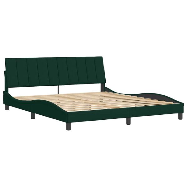 vidaXL Bed Frame without Mattress "Hanko" Dark Green 180x200 cm Velvet