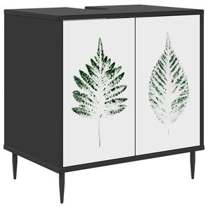 vidaXL Badrumssk&aring;p HANAU Svart ek 60 x 40 x 61 cm Konstruerat tr&auml;