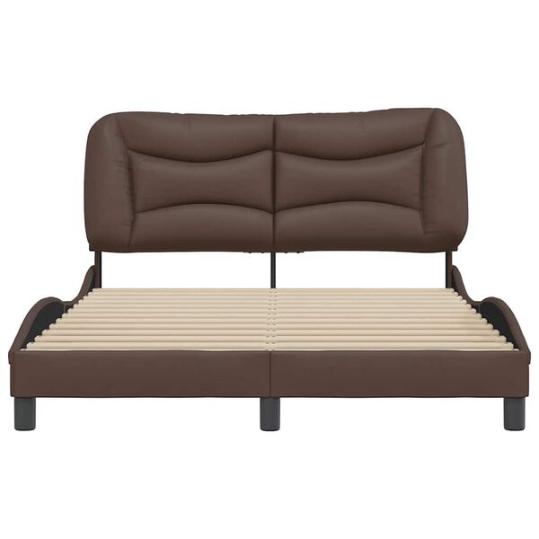 vidaXL Bed Frame without Mattress "Hvar" Brown 120x200 cm Faux Leather