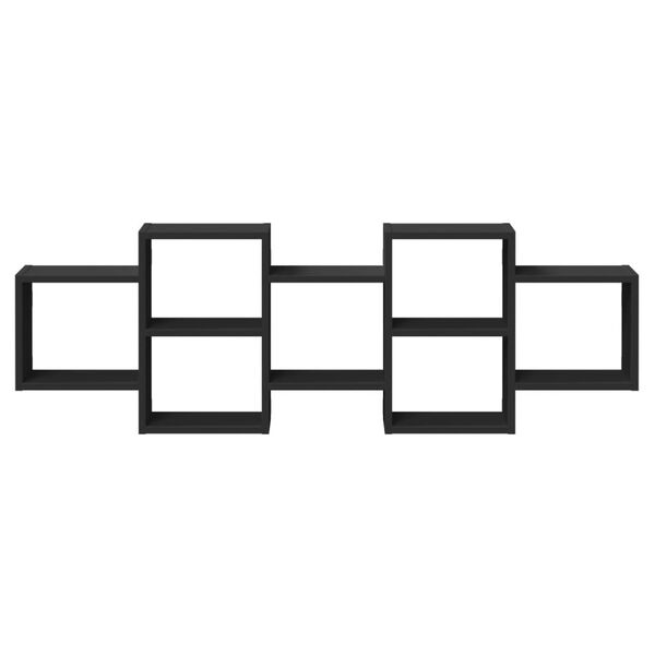 vidaXL Vägghylla svart 129x18x42 cm konstruerat trä