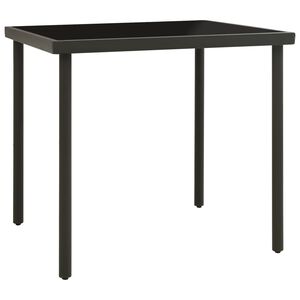 vidaXL Matbord f&ouml;r tr&auml;dg&aring;rden antracit 80x80x72 cm glas och st&aring;l