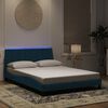 vidaXL Bed Frame with LED without Mattress "Hanko" Blue 140x200 cm Velvet