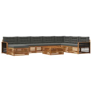 vidaXL Utomhussoffset 9 pcs Naturlig och Antracit Massivt Akaciatr&auml;