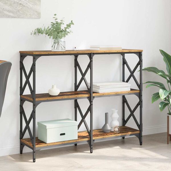 vidaXL Konsolbord Gammalt tr&auml; 100 x 28 x 80,5 cm Konstruerat tr&auml;