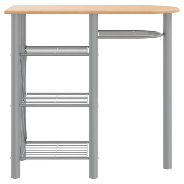 vidaXL Barm&ouml;bler 3 delar gr&aring; och brun konstruerat tr&auml; och j&auml;rn