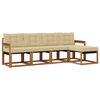 vidaXL Utomhussoffset med kudde 5 pcs Naturlig och Beige