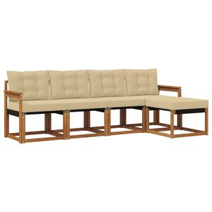 vidaXL Utomhussoffset med kudde 5 pcs Naturlig och Beige
