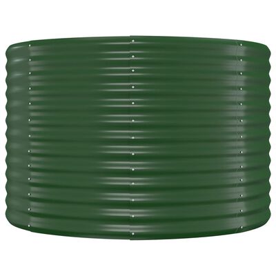 vidaXL Odlingslåda pulverlackerat stål 322x100x68 cm grön