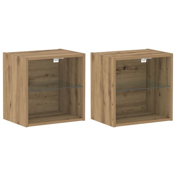 vidaXL Flytande hylla 2 pcs Brun 40 x 28,5 x 40 cm Konstruerat trä