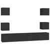vidaXL Tv-sk&aring;p 6 delar svart konstruerat tr&auml;
