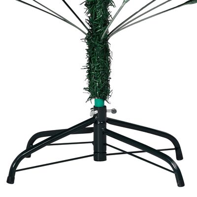 vidaXL Plastgran med LED och julgranskulor grön 120 cm PVC