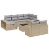 vidaXL Loungegrupp f&ouml;r tr&auml;dg&aring;rden m. dynor 11 delar beige konstrotting