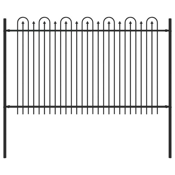 vidaXL Spets B&aring;gstaket Svart 200 x 130 cm Pulverlackerat st&aring;l