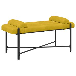 vidaXL Knappstoppad b&auml;nk med kuddar Gul 110 x 40 x 46 cm Sammet