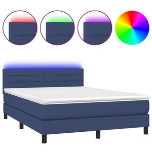vidaXL Rams&auml;ng med madrass & LED bl&aring; 140x190 cm tyg
