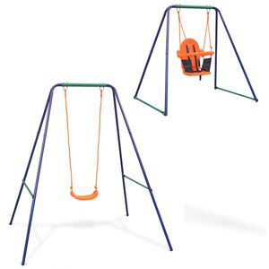 vidaXL 2-i-1 Enkelgunga och barngunga orange