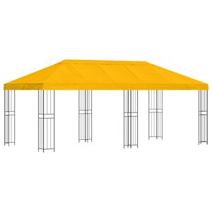 vidaXL Tr&auml;dg&aring;rdsgazebo 6 x 3 m Gul Polyester och St&aring;l 190 gsm