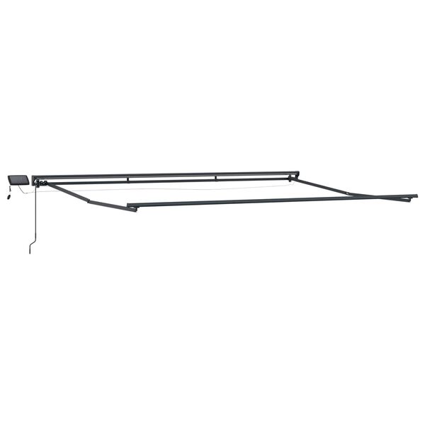 vidaXL Manuell markisram med LED-lampor Antracit 4 &times; 3 m Aluminium