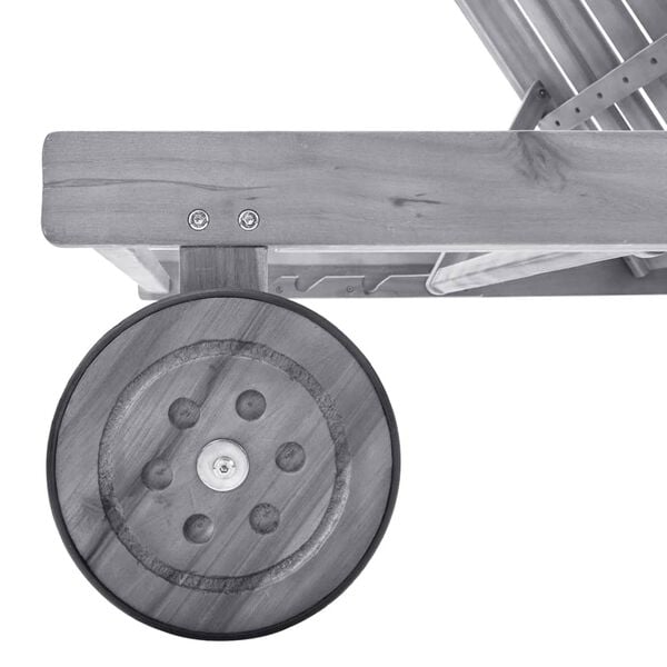 vidaXL Sols&auml;ng med dyna gr&aring; massivt akaciatr&auml;