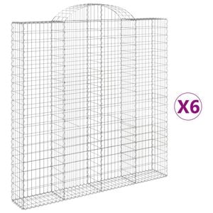 vidaXL Gabioner b&aring;gformade 6 st 200x30x200/220 cm galvaniserat j&auml;rn