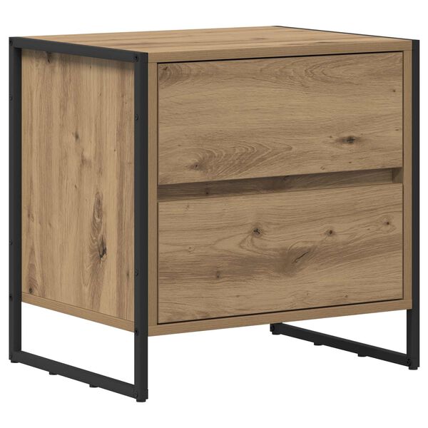 vidaXL S&auml;ngbord med l&aring;da Artisan Ek 50 x 39,5 x 50 cm Konstruerat tr&auml;