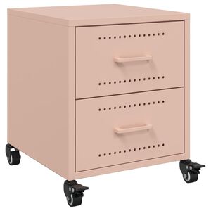 vidaXL S&auml;ngbord rosa 36x39x43,5 cm st&aring;l