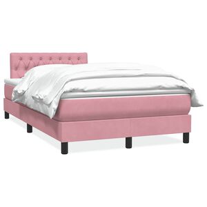 vidaXL Rams&auml;ng med madrass rosa 120x220 cm sammet