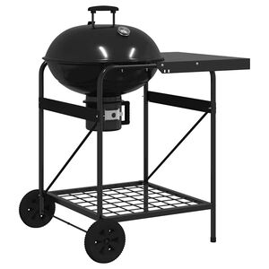 vidaXL Utomhusgrill med hjul Svart 91 x 71 x 107 cm Metall