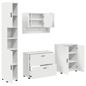 vidaXL Badrumsm&ouml;belset 4 st Vit 35 x 30 x 192 cm