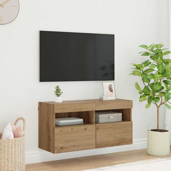 vidaXL TV Vägghylla Artisan Ek 80 x 30 x 40 cm Konstruerat trä