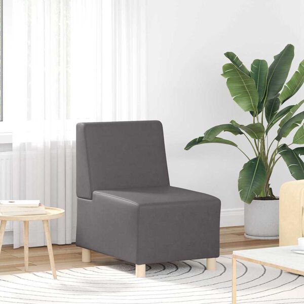 vidaXL Modulsofa utan armst&ouml;d 3 pcs Gr&aring; 55 x 74 x 82 cm Konstl&auml;der