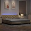 vidaXL Bed Frame with LED without Mattress Cream 200x200 cm Fabric