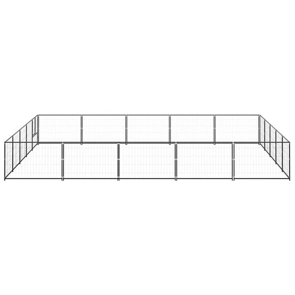 vidaXL Hundg&aring;rd svart 25 m&sup2; st&aring;l