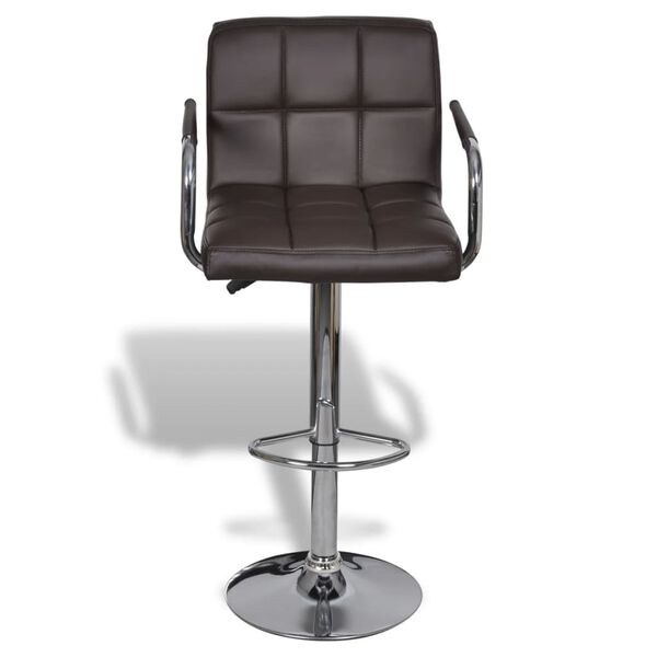 vidaXL Barstolar 2 st brun konstl&auml;der