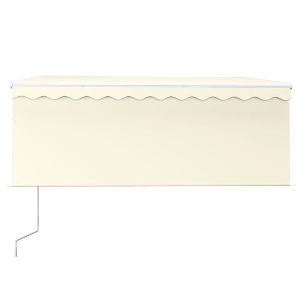 vidaXL Automatisk markis vindsensor rullgardin LED 3,5x2,5m gr&auml;ddvit